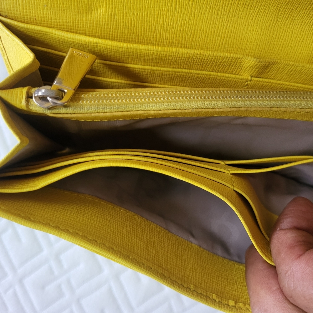 Furla large Leather Babylon Continental Wallet Purse Color: Sunny 028 - Picture 6 of 11